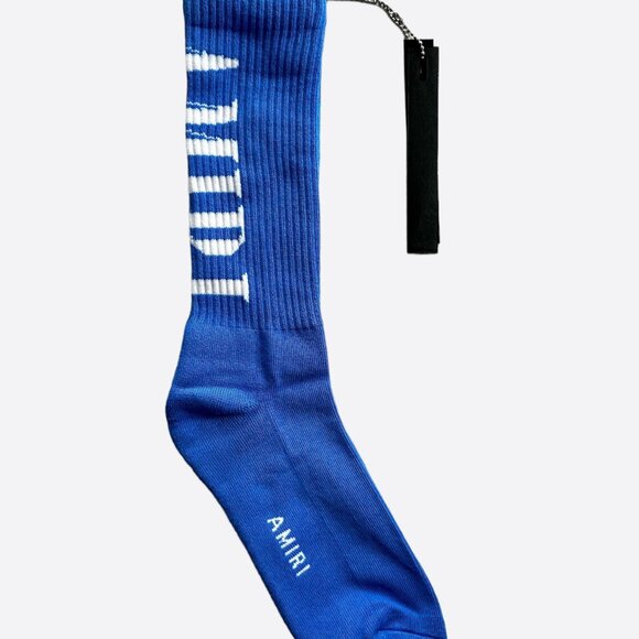 Amiri Blue & White Core Logo Socks - Picture 1 of 3